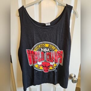 NBA Vintage 91' Chicago Bulls World Champs Black Tank Top